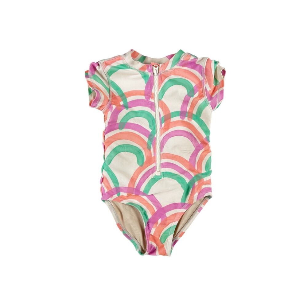 Tea Collection Island Rainbow In Chalk One Piece Swimsuit size 3